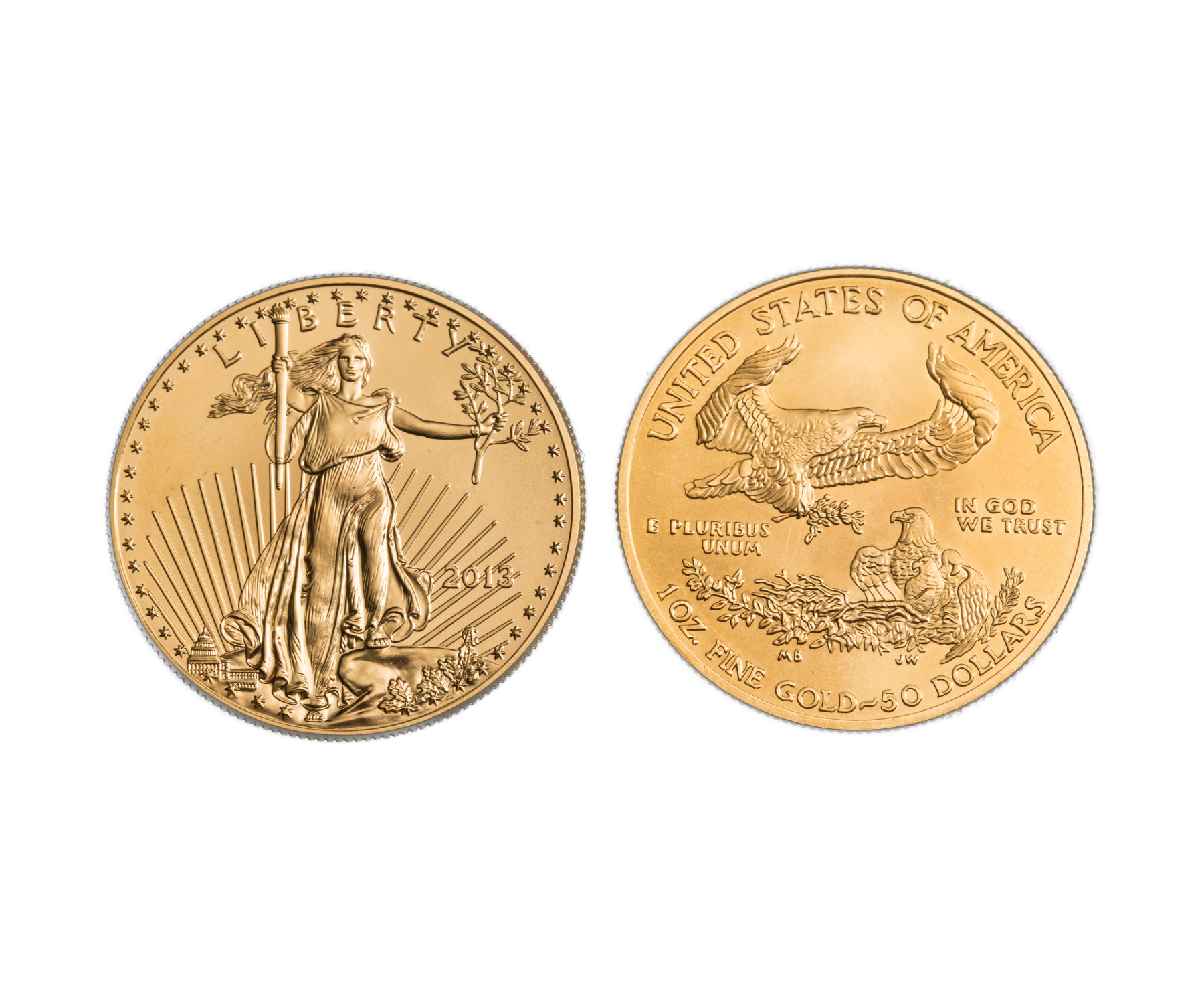 Two American Gold Eagle coins