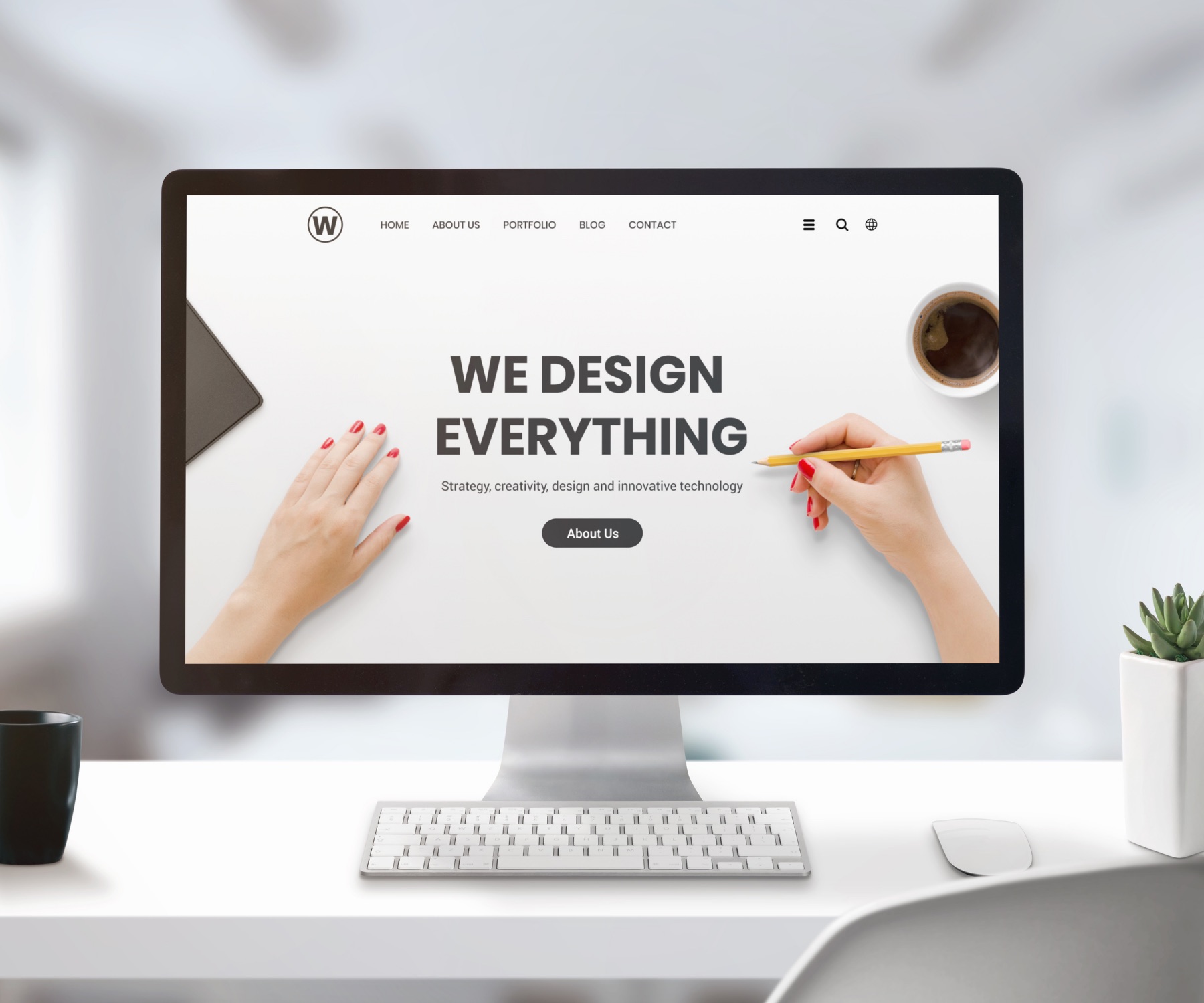 Professional website design displayed on a desktop computer